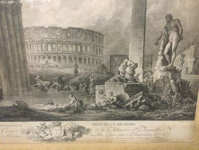 null Jean-Baptiste LIENARD (1750-c.1810) d'après Hubert ROBERT (1733-1808), Vue des...