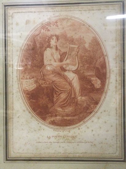 null Lot de 4 gravures encadrées sous verre : Charles MOTTE (1785-1836), Vue de la...