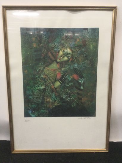 null Peter MITCHEV (1955), La femme aux oeufs, Lithographie, SBD au crayon dans la...