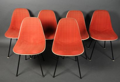 null Charles et Ray EAMES, Six chaises, Edition Herman Miller modèle DSX