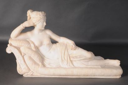 Sculpture en marbre : Pauline Borghèse en...