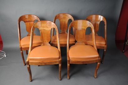 Série de 5 chaises gondoles d'époque empire,...