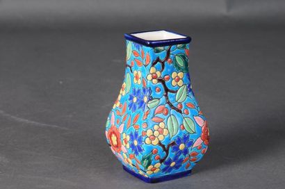 null LONGWY, Vase à décor floral, H. 12,5 cm