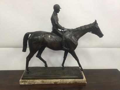 null Isidore BONHEUR, Bronze, Le Jockey, ht. 72cm, L. 80cm