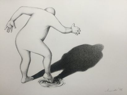 null MANDIC Stevo, "La flaque", crayon, 72 x 50,5 cm