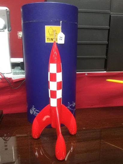 null Fusée Tintin, dans sa boîte d'origine, 29 cm 