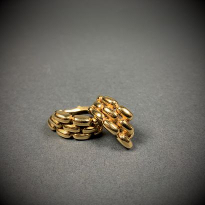 null Pair of ear clips in yellow gold 750, h. 2.5 cm, 15.3 g. gross