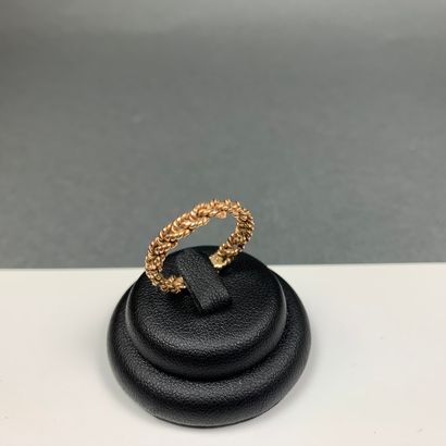 null Yellow gold ring 585 with braided mesh, finger 56-16, 2.5 g. gross