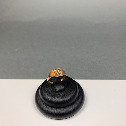 null Ring in yellow gold 750, monogrammed MG, finger 43-3, 1 g.