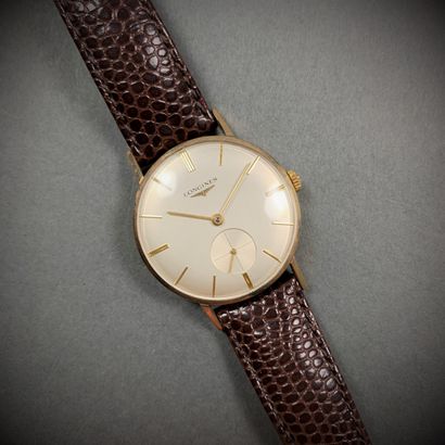 Montre-bracelet LONGINES Classic 1950, in gold 750, hand-operated, champagne-coloured...