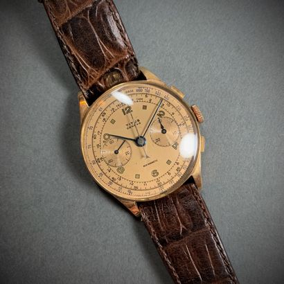 Montre-bracelet TITUS Chronometer 1960 in gold 750, manual mechanism, bronze dial...