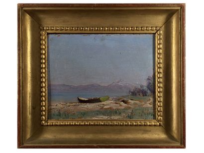 Albert Henry John GOS «Paix» (Hermance), huile sur panneau (22.5x18.5 cm) Ecole genevoise...