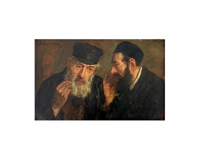 Salomon MAISNER [PL] «Le Secret», 1918, huile sur carton (54.5x35.5 cm) Signé et...