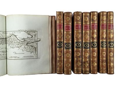 Jean-Jacques BARTHELEMY Lot de 7 volumes et 1 atlas «Voyage d?un jeune anacharsis...