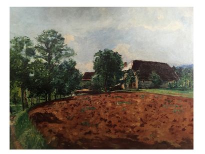 Charles de ZIEGLER, 1890-1962 [CH] «Champ labouré», huile sur toile ( 40x55 cm)....