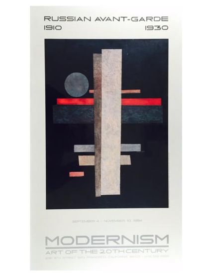 Auteur Inconnu «Russian Avant-garde, 1910-1930», San Francisco, 1984, affiche ( 80x45...