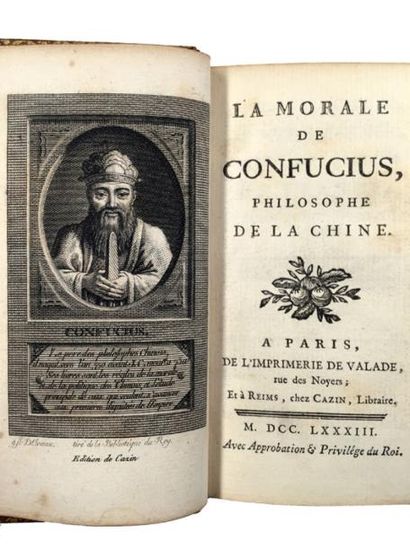 CONFUCIUS «La Morale de Confucius, philosophe de la Chine», 1783 ( 12.5x8 cm). A...