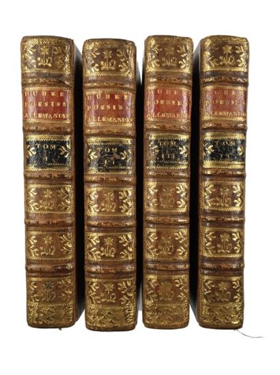 Michael HUBER «Choix de poésies allemandes», 1866, Paris, chez Humblot. 4 volumes....