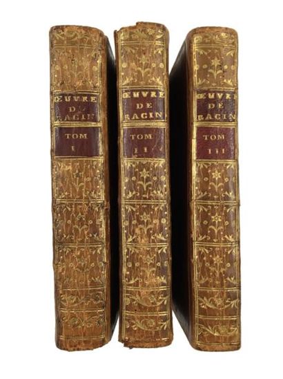 RACINE «Œuvres de Racine», 1770, in 12, A Paris chez Bailly. 3 jolis volumes reliés...