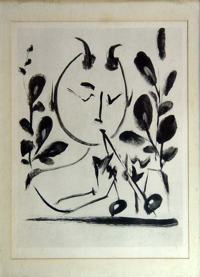 null 1- PICASSO d'après

''Satyre aux fleurs''

Pièce encadrée