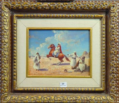 null 29- Miguel MONTANER

''Cavalier arabe''

Huile sur isorel

15 x 20 cm