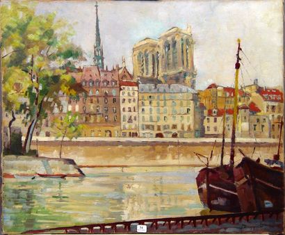 null 34- Jean DUGRENOT

''Bord de Seine - Vue de Notre Dame de Paris''

Signée en...