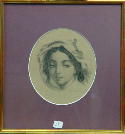 null 40- Ecole Française

''Portrait de jeune femme''

Dessin ovale

18 x 15 cm