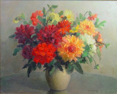 null 59- S. DESCHAMPS

''Vase de fleurs''

Huile sur toile signée en bas à droite

64...