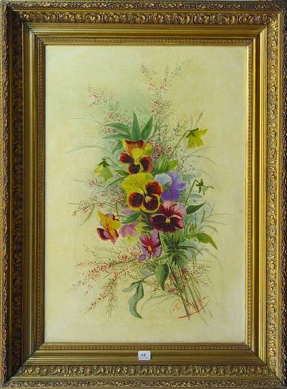 null 64- M. CARRIERE

''Bouquet de pensées''

Huile sur toile signée en bas à droite...