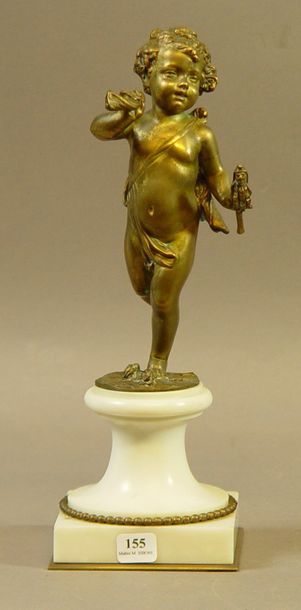 null 155- ''Amour à la trompe''

Sculpture en bronze doré

Socle en marbre blanc

H...