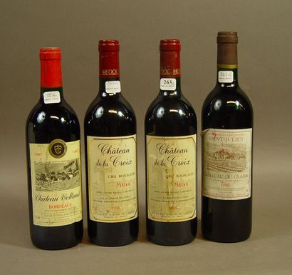 null 263- 1 bouteille de Saint-Julien Château du Glana 1989, 2 bouteilles de Château...