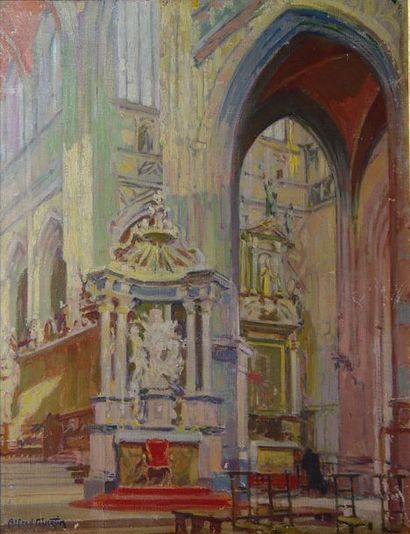 null 55- Alfred MARTIN

''Eglise Saint-Nicolas''

Huile sur toile signée en bas à...
