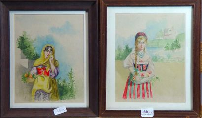 null 66- Angèle TRUCCHI

''Jeunes femmes''

Trois aquarelles

16 x 12 cm