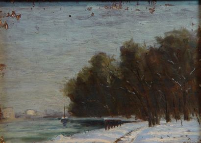 null 93- A. JALLA (?)

''Paysage enneigé''

Huile sur panneau signée en bas à droite

15,5...