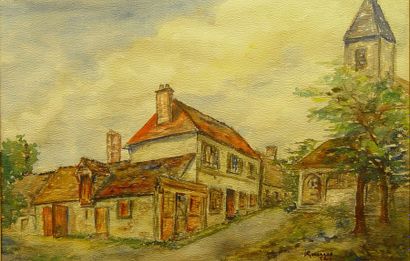 null 19- GONZAGUE

"The village

Watercolour signed lower right and dated 52

36...