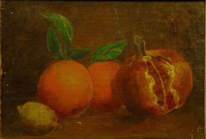 null 64- ''Oranges et grenade''

Huile sur toile monogrammée

27 x 36 cm