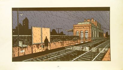 null 80- Suite of four lithographs by FRANCE RAIL by:

FOREST: n° 102/350 (tasks)

MOEBIUS:...