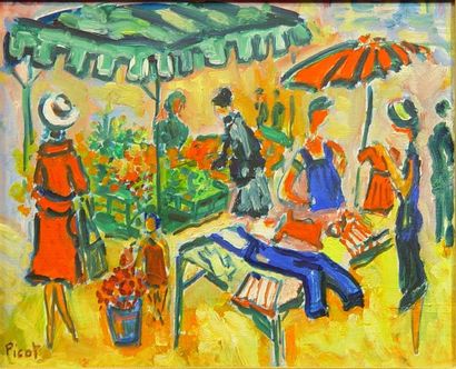 null 84- PICOT

"The market

Oil on canvas signed below left

22 x 25 cm