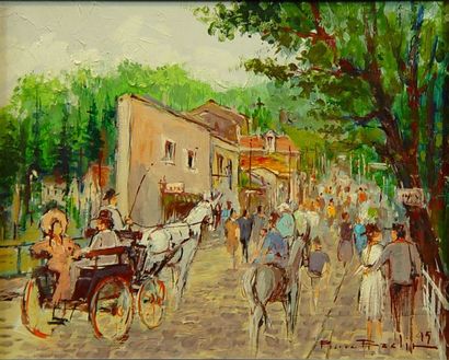 null 86- Pierre BACLIN

"The Plessis market

Oil on panel signed lower right and...