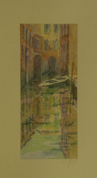 null 38- Ecole Italienne
''Venise''
Aquarelle signée en bas à droite
19 x 9 cm