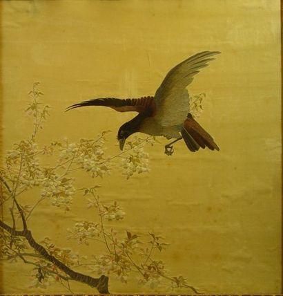 null 44- Deux broderies sur soie à décor d'oiseaux

67 x 64 cm