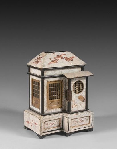 124- Small wooden cabinet in the shape of...