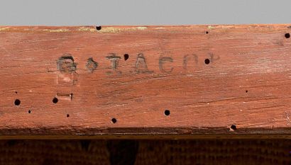 null 157- Paire de chaises en bois sculpté et redoré
Estampilles de Georges JACOB...