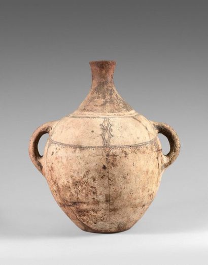 73- Large earthenware jar with handles 
H:...
