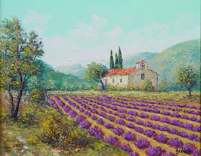 null 12- GRAWIL

"Lavender field

Oil on canvas signed lower right

32 x 39 cm