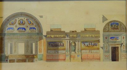 null 36- Ecole XIXème siècle

''Etude d'architecture''

Aquarelle

21 x 37 cm