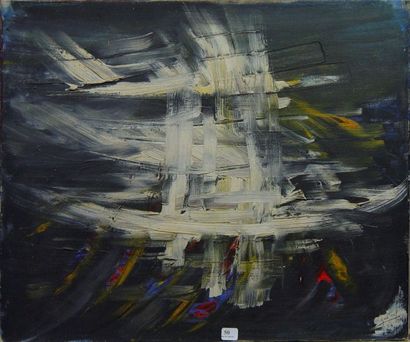 null 50- GUSTAV (?)
''Abstraction''
Oil on canvas signed lower right and dated 54
46...