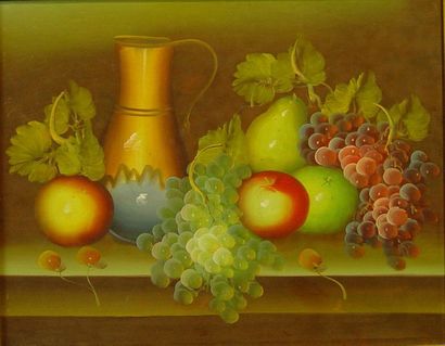 null French School XXth century

"Still life with fruit

Oil on canvas

39 x 50 ...