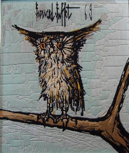 Bernard BUFFET (d'après) "The Owl

Framed tapestry, signed and dated ''69''.

64...