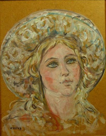 Radka KOEVA-EHLINGER "Portrait of a young girl

Oil on cardboard

48 x 38 cm